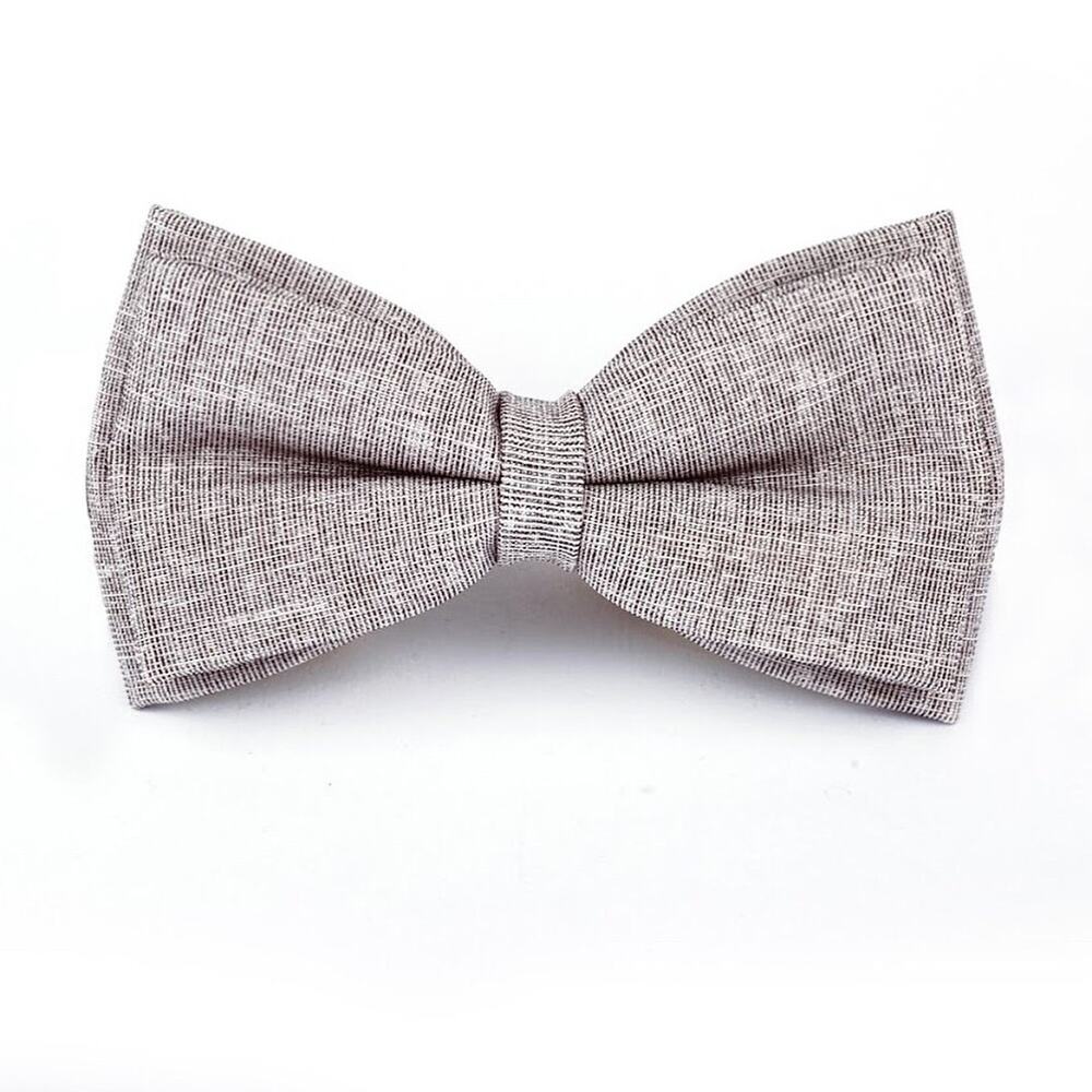 RomVit Unisex Pre-Tied Bow Tie Light Gray Adjustable Handmade Made in USA. NEW